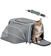 Petsfit Small Cat Carrier Soft Airline Approved Expandable Carrier for Kitten Puppy Bunny, 16"X10...