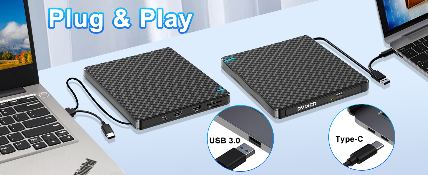 external cd/dvd drive pc cd rom external drive for laptop windows 11 usb dvd drive optical drive