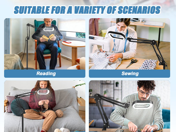 magnifying glass with light and stand