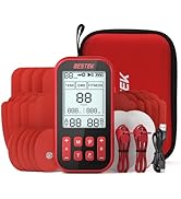 BESTEK TENS Unit Muscle Stimulators, with 20pcs Premium Electrode Pads, Rechargeable Muscle Stimu...