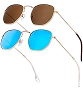 KALIYADI Hexagon Sunglasses For Women Men Polarized Square Sunglasses For Womens Sun Glasses UV P...