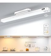 WILLED 3W Motion Sensor Rechargeable Light Bar with Remote, Eye-Care Under Cabinet Lights with Ba...