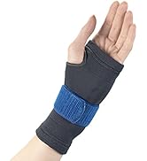OTC Wrist Brace, Compression Recovery, Gel Insert, Encircling Strap, Gray (Left Hand), Large