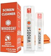 WHOOSH! Laptop Screen Cleaner Spray and Wipe - 3.4 + 1 fl oz + 2 Microfiber Cloths - Duo with Lar...
