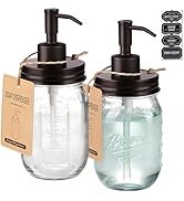 SheeChung 16 Oz Mason Jar Liquid Soap Dispenser, Glass Hand Soap Dispenser, Stainless Steel Pump ...