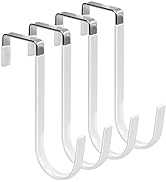 FYY Over the Door Hooks, 4 Pack Door Hangers Hooks with Rubber Prevent Scratches Heavy Duty Organ...