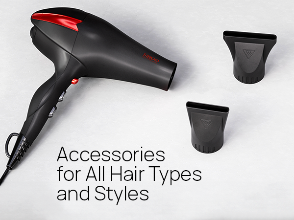 Ionic Salon Hair Dryer - Black 2 nozzles (Premium A+)