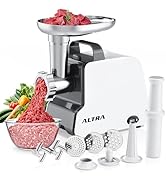 Electric Meat Grinder, 2300W Max, Heavy Duty Sausage Stuffer with 2 Blades, 3 Grinding Plates, Sa...
