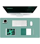 K KNODEL Large Office Leather Desk Mat, Mouse and Keyboard Pad, Computer and Laptop Mat, Desktop ...