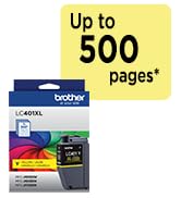 Brother Genuine LC401XLY High Yield Yellow Ink: Up to 500 pages*
