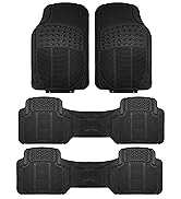 Floor Mat Trimmable Heavy Duty 3 Row SUV All Weather 4pc Full Set