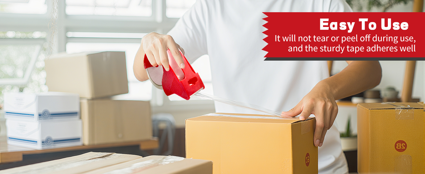Clear Heavy Duty Packing Tape with Dispenser