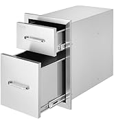 VEVOR Outdoor Kitchen Drawers 13" W x 20.5" H x 21" D, Flush Mount Double BBQ Access Drawer with ...