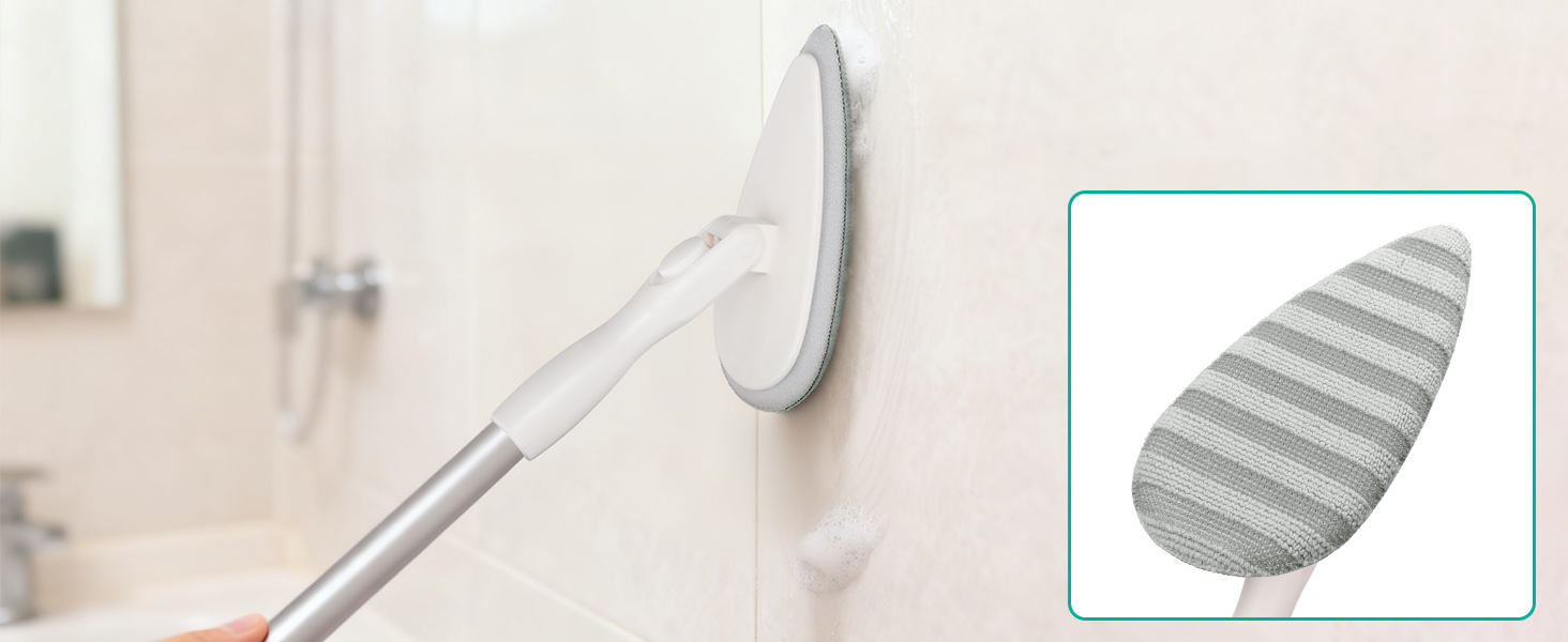 tub and tile scrubber with long handle