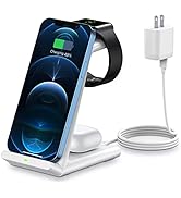 3 in 1 Wireless Charging Station 15W Fast Charging Wireless Charger Stand for iPhone 15/14/13/12/...