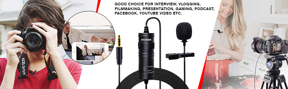 Omnidirectional Condenser Mic, Clip on Microphone, Lapel Microphone