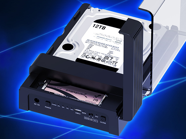 usb docking station, nvme and sata drive dock, 3.5 inch hdd and m.2 ssd cloning