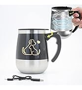 daasigwaa Rechargeable Self Stirring Mug - Magnetic Electric Auto Mixing Stainless Steel Cup for ...