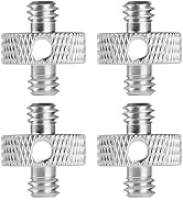 Rigych 1/4 Male to Male Camera Screw with Hole Tripod Thread Screw Adapter for Camera Tripod Mic ...
