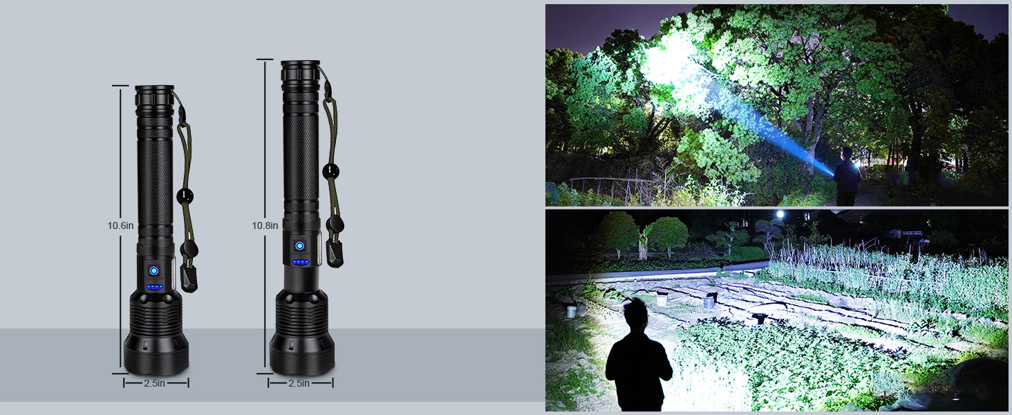 Flashlights High Lumens LED Rechargeable Super Bright Flashlight High Power USB Flash Light