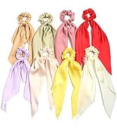 SUSULU Hair Scarf Scrunchies for Women Plain Hair Bobbles Solid Color Fabric Scrunchy Elastic Hai...