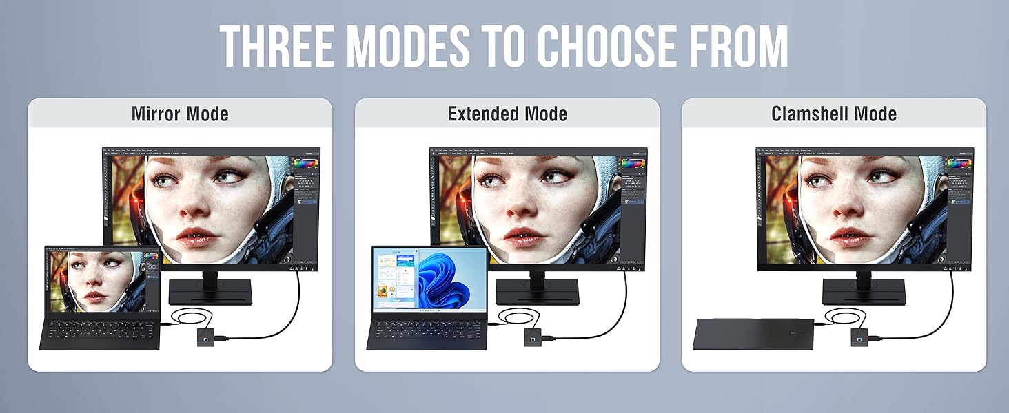 THREE MODES TO CHOOSE FROM