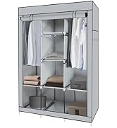 American Dream Heavy Duty Storage Closet with Shelving Freestanding Wardrobe Organizer Cabinet, 5...