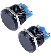 DMWD 2pcs 22mm Latching Metal Waterproof Push Button Switch 7/8
