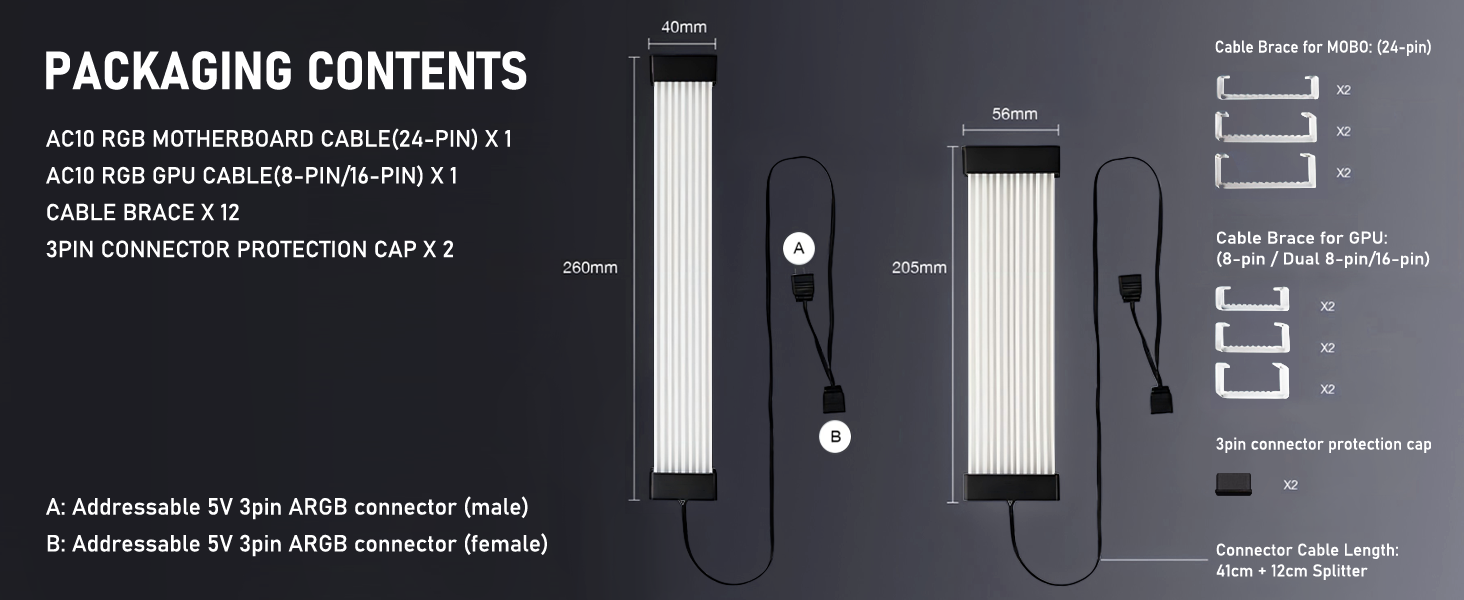 RGB PSU Extension Cable Cover Kit