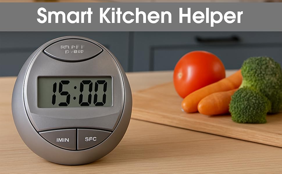 Silver Egg-Shaped Digital Timer – Stylish Porcelain Timer Look