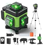 Laser Level 360 Self Leveling with Tripod, 4D Green Laser Level Lines Tool, Cross Line Laser with...