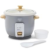 GreenLife Mini Rice Cooker, 3-Cup (6-Cup Cooked) PFAS-Free Nonstick Pot, One-Switch Design, Auto ...