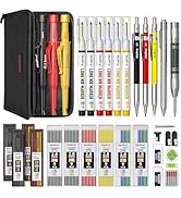 Nicpro 38 Pack Carpenter Pencil Set with Sharpener, CP3000 Mechanical Carpenter Pencils with Refi...