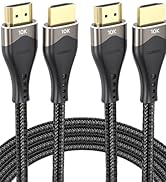 DIOOEER HDMI Cable 4FT 2-Pack 10K 8K 4K, HDMI 2.1 Cable 48Gbps Ultra High Speed HDMI Braided Cord...