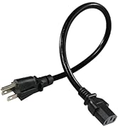 1FT Computer Monitor Power Cord, Universal Replacement Black PC Power Supply Cable,Printer 3Prong...