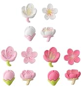 12Pcs Pink 3D Sakura Flower Fridge Magnet, Cute Magnets for Locker Decor, Whiteboard Magnets, Flo...