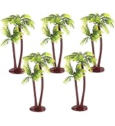 UKCOCO 5pcs Mini Palm Trees for Crafts: Plastic Coconut Palm Tree Miniatures, Fairy Garden Decor,...