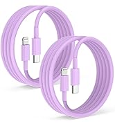 2Pack for Apple iPhone 13 12 Fast Charger Cable Purple 6ft [Apple MFi Certified], USB Type C to L...