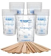 TCP Global 20 Ounce (600ml) Disposable Flexible Clear Graduated Plastic Mixing Cups - Box of 25 C...