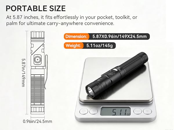 Small flashlight high lumen