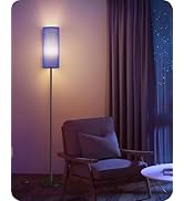 Dimmable Blue Floor Lamp for Living Room with Remote and Foot Switch, Corner Floor Lamp for Bedro...
