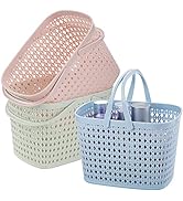 Frcctre 3 Pack Portable Shower Caddy Basket, Plastic Storage Baskets with Handle, Plastic Tote St...