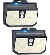 Brightever 2-Pack Solar Motion Sensor Outdoor Lights, IP65 Waterproof Solar Powered Fence Lights ...