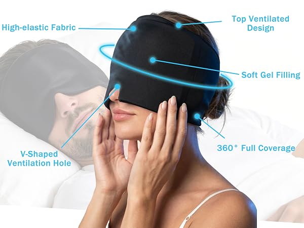 Men Women Sleep Eye Mask Cooling Head Wrap