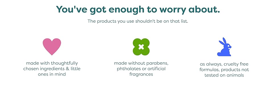 Babyganics made without parabens, phthalates or artificial fragrances