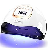 UV LED Nail Lamp with 81 Beads, 380W Nail Curing Lamps for Gel Polish with Automatic Sensor/4 Tim...