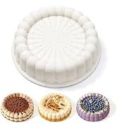 Vinino 8 Inch Charlotte Cake Pan with Reinforced Frame, Silicone Cake Mold | Nonstick 3D Flower S...