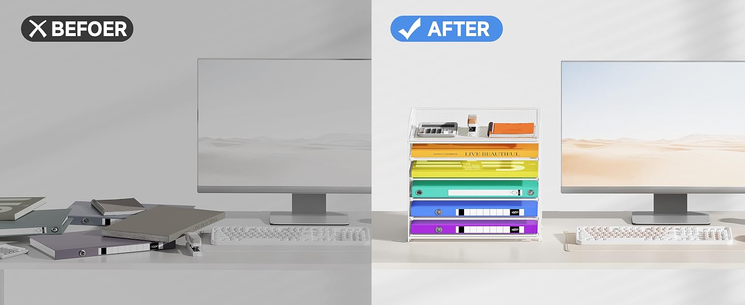 This white document organizer features sturdy rods, offering strong support.