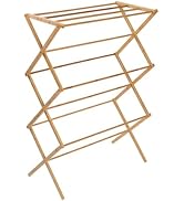 Honey-Can-Do Collapsible Bamboo Drying Rack – Sturdy &amp; Foldable Laundry Drying Rack, Space-Saving...