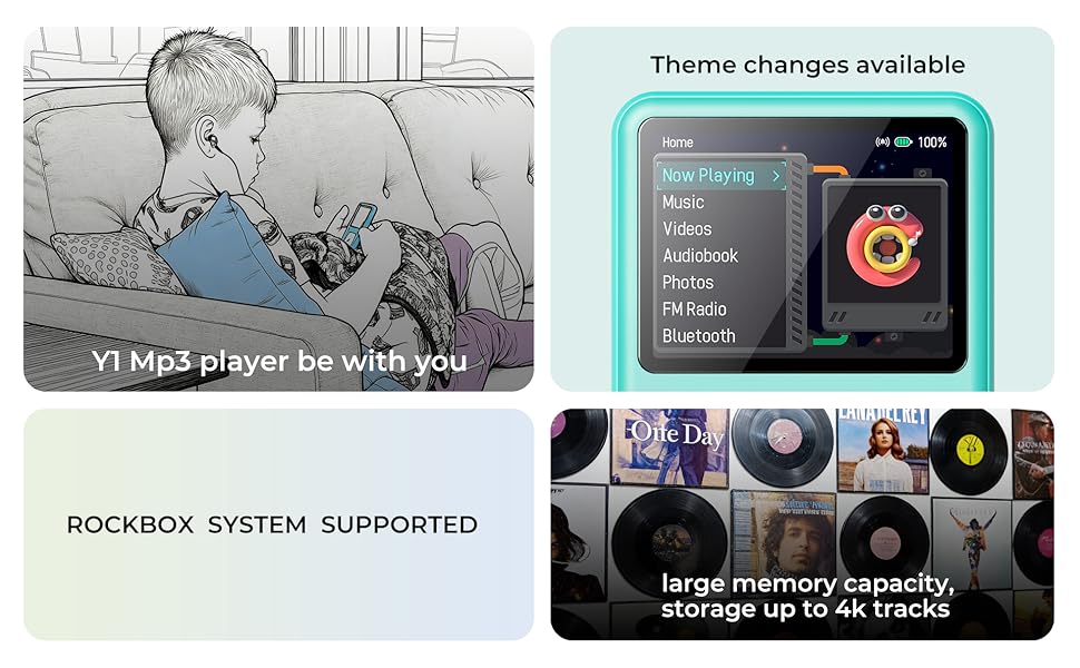 mp3 player with bluetooth digital music mp3 player ebook innioasis y1 andorid mp3 portable mini